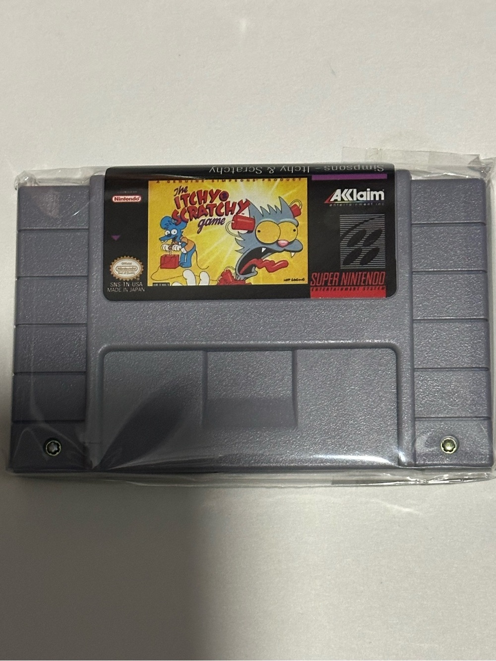 Super Nintendo The Itchy & Scratchy Game Cartridge -